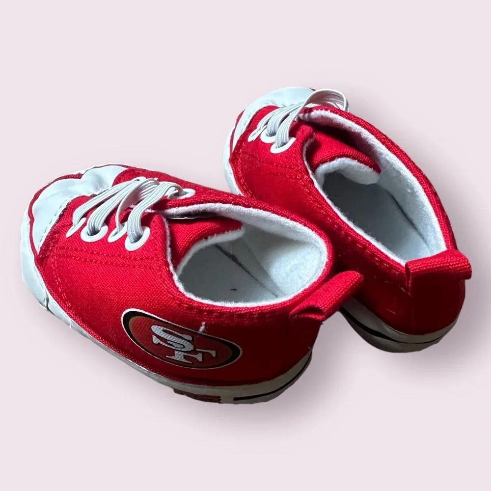 Baby NFL San Francisco 49ers Football Red Crib Shoes Size 0-6 Months